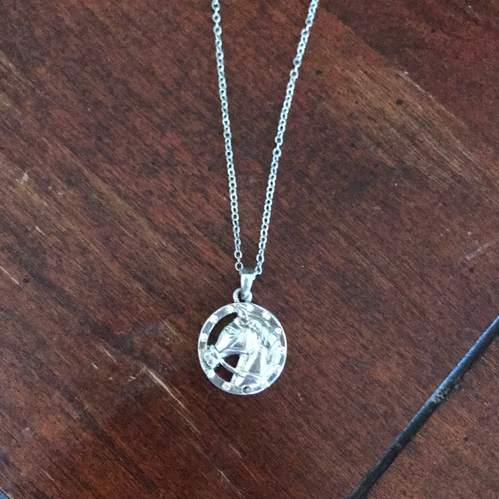 silver horse necklace